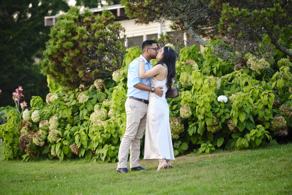 An embrace. Surprise Romantic engagement photo at Paletta Mansion Burlington