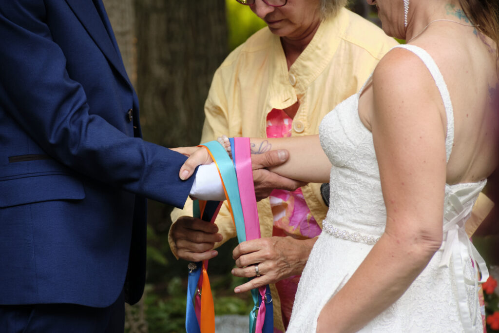 handfasting at Sauble beach intimate micro wedding