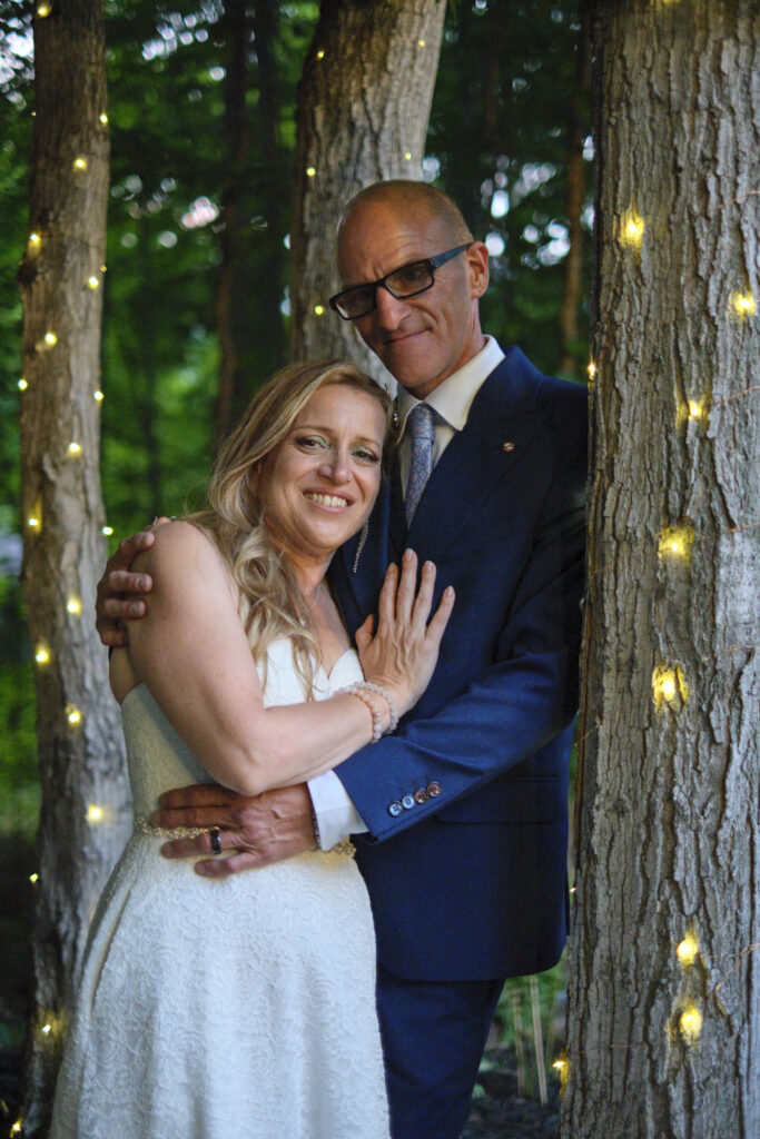 Sauble beach intimate backyard wedding couples portrait