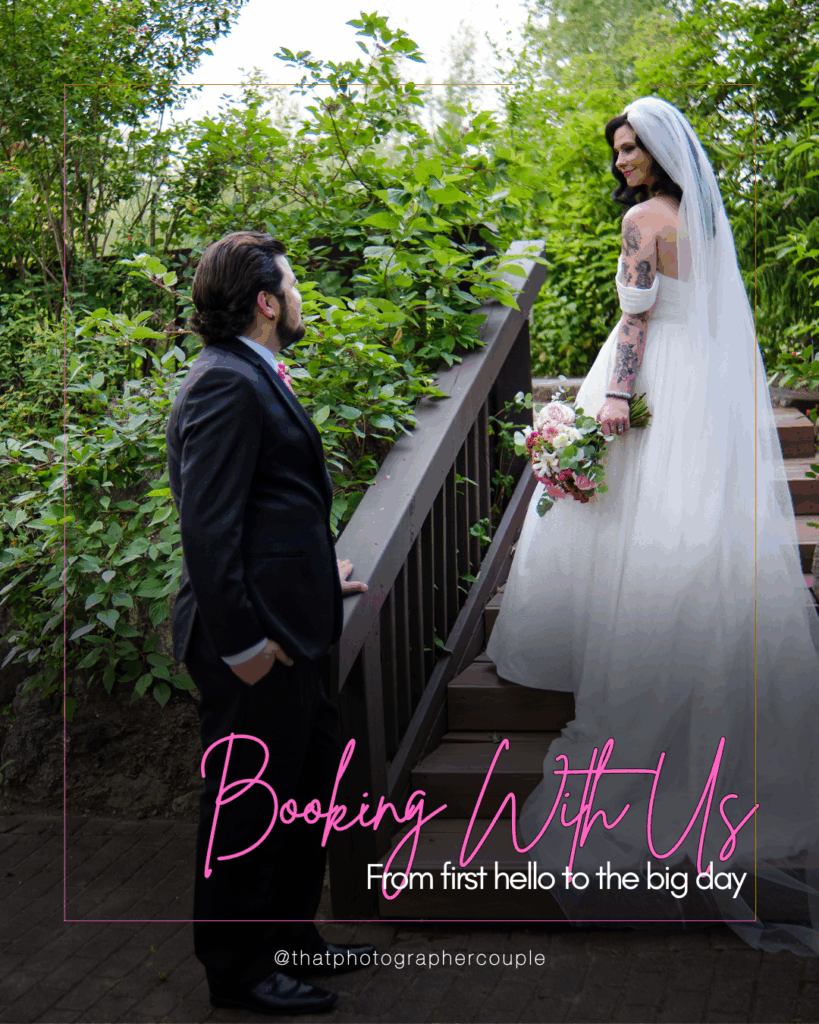 what happens after you inquire with a wedding photographer, couple photographed on their wedding day